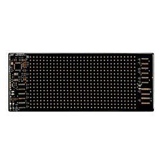 Schwarzes Smart-LED Dekoschild "Devil Eyes" mit einer Matrix aus LEDs und Elektronik.