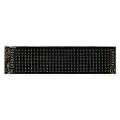 Schwarzes Smart-LED Dekoschild mit unbeleuchteter Punktmatrix und seitlichen elektronischen Komponenten.