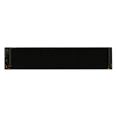 Schwarzes Smart-LED Dekoschild mit vielen kleinen, unbeleuchteten LEDs und sichtbarer Steuerelektronik.