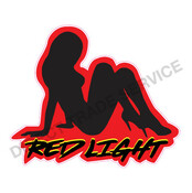 DTS Aufkleber Red light Lady sitzend
