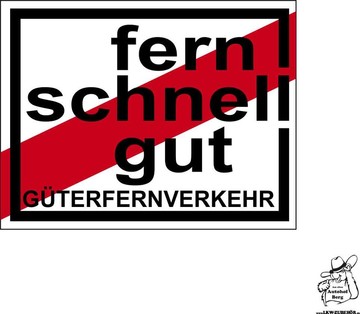 Aufkleber Fern - schnell - gut klein