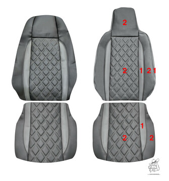 Sitzbezge passend fr Scania - Fahrersitz Recaro & Beifahrersitz Drehstuhl Anfertigung nach Wunsch