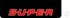 Schwarzer Schmutzf�nger mit rotem "SUPER" Schriftzug und wei�er Umrandung.