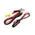 Anschlusskabel und Sicherungen f�r Power Inverter. Rote und schwarze Kabel mit Batterieklemmen und Zigarettenanz�nderstecker.