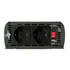 Dunkelgrauer Power Inverter aus Metall mit 220V Steckdosen, USB-Anschluss (DC 5V), Schalter und 