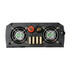 Schwarzer Power Inverter mit L�ftern, Anschl�ssen und mehreren Sicherungen. Robustes Aluminiumgeh�use.