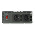 Dunkelgrauer Power Inverter aus Aluminium mit doppelter Schuko-Steckdose, USB-Anschluss und Schalter.