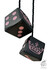 W�rfel in schwarz mit Krone & Punkte Stick in pink