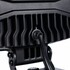 R�ckseite des schwarzen LED-Scheinwerfers X-Spider mit Aluminium-K�hlrippen, Kabelanschluss und Halterung.