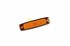Flache, bernsteinfarbene LED Markierungsleuchte mit schwarzem Rahmen und Befestigungsl�chern.