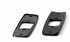 Schwarze, flache Geh�useteile der LED Markierungsleuchte, von Vorder- und R�ckseite gezeigt.