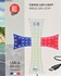 Kreuzf�rmige LED-Innenleuchte in L�nderflaggen-Farben Blau, Wei� und Rot mit USB-A Anschluss.