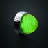 Runde Strands IZE LED Innenbeleuchtung "Wassermelone" in Gr�n, mit Chromring und seitlichem Knopf.