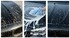 Drei Bilder zeigen die Reinigung eines schwarzen Autos: schmutzig, mit Schaum und sauber.