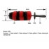 Runde Felgenb�rste mit schwarzem Griff und rot-schwarzen Borsten. Ideal f�r Felgen, Auspuff, K�hlergrills und Motorr�der.
