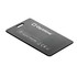 Graue OptiTag Slim Card mit "Optiline" und "Works with Apple Find My" Aufschrift.